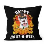 Halloween Pillow Pitbull Halloween Gift For Dog Lovers Halloween Throw Pillows Canvas Throw Pillow - Scotstee Shop