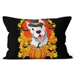 Halloween Pillow Pitbull Halloween Gift For Dog Lovers Halloween Throw Pillows Canvas Throw Pillow - Scotstee Shop