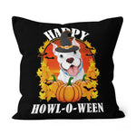 Halloween Pillow Pitbull Halloween Gift For Dog Lovers Halloween Throw Pillows Canvas Throw Pillow - Scotstee Shop