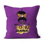 Halloween Pillow Pumpkin Queen, Messy Bun, Fall Blessed Pumpkin Halloween Throw Pillows Halloween Canvas Throw Pillow - Scotstee Shop