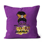 Halloween Pillow Pumpkin Queen, Messy Bun, Fall Blessed Pumpkin Halloween Throw Pillows Halloween Canvas Throw Pillow - Scotstee Shop