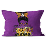 Halloween Pillow Pumpkin Queen, Messy Bun, Fall Blessed Pumpkin Halloween Throw Pillows Halloween Canvas Throw Pillow - Scotstee Shop