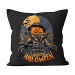 Halloween Pillow Scary Pumpkin Scarecrow Evil Pumpkin Halloween Scarecrow Halloween Throw Pillows Halloween Canvas Throw Pillow - Scotstee Shop