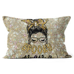 Halloween Pillow Spooky Mama Funny Messy Bun Mom Leopard Halloween Zombie Halloween Throw Pillows Halloween Canvas Throw Pillow - Scotstee Shop