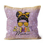 Halloween Pillow Spooky Mimi Halloween Messy Bun Sister Monster Bleached Halloween Throw Pillows Halloween Canvas Throw Pillow - Scotstee Shop