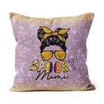 Halloween Pillow Spooky Mimi Halloween Messy Bun Sister Monster Bleached Halloween Throw Pillows Halloween Canvas Throw Pillow - Scotstee Shop