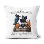 Halloween Pillow This Witch Needs Cat Before Any Hocus Pocus Halloween Throw Pillows Halloween Canvas Throw Pillow - Scotstee Shop
