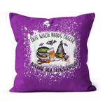 Halloween Pillow This Witch Needs Coffee Before Any Hocus Pocus Halloween Throw Pillows Halloween Canvas Throw Pillow - Scotstee Shop