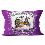Halloween Pillow This Witch Needs Coffee Before Any Hocus Pocus Halloween Throw Pillows Halloween Canvas Throw Pillow - Scotstee Shop