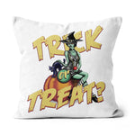 Halloween Pillow Trick Or Treat Halloween Witch With Black Cat Halloween Throw Pillow Halloween Canvas Throw Pillow - Scotstee Shop