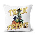 Halloween Pillow Trick Or Treat Halloween Witch With Black Cat Halloween Throw Pillow Halloween Canvas Throw Pillow - Scotstee Shop