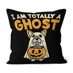 Halloween Pillow Welsh Corgi Totally Ghost Funny Halloween Costume Halloween Throw Pillows Halloween Canvas Throw Pillow - Scotstee Shop