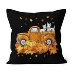 Halloween Pillow Westie Pumpkin Truck Halloween Thanksgiving Gift Halloween Throw Pillows Halloween Canvas Throw Pillow - Scotstee Shop