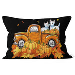 Halloween Pillow Westie Pumpkin Truck Halloween Thanksgiving Gift Halloween Throw Pillows Halloween Canvas Throw Pillow - Scotstee Shop