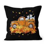 Halloween Pillow Westie Pumpkin Truck Halloween Thanksgiving Gift Halloween Throw Pillows Halloween Canvas Throw Pillow - Scotstee Shop