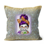 Halloween Pillow Witchy Mama Halloween Messy Bun Skull Witch Mom Women Spooky Halloween Throw Pillows Halloween Canvas Throw Pillow - Scotstee Shop