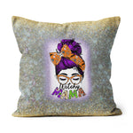 Halloween Pillow Witchy Mama Halloween Messy Bun Skull Witch Mom Women Spooky Halloween Throw Pillows Halloween Canvas Throw Pillow - Scotstee Shop