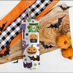 Halloween Tumbler Black Cat, Witches Hat, Bats, Candy Sweet Halloween and Pumpkins Tumbler Skinny Tumbler 20oz - Scotstee Shop