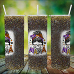 Halloween Tumbler Boojie Mama Halloween Monster Messy Bun Skull Mom Bleached Spooky Mama Spooky Mama Tumbler 20oz - Scotstee Shop