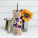 Halloween Tumbler Candy Sweet Trick Or Treat Halloween With Black Cat Witch Hat Monster Square Pumpkin Tumbler 20oz - Scotstee Shop
