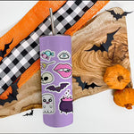 Halloween Tumbler Cartoon Doodle Cute Ghosts and Pumpkins Halloween Pumpkin Tumbler Halloween Skinny Tumbler 20oz - Scotstee Shop