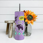 Halloween Tumbler Cartoon Doodle Cute Ghosts and Pumpkins Halloween Pumpkin Tumbler Halloween Skinny Tumbler 20oz - Scotstee Shop