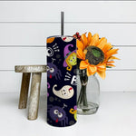 Halloween Tumbler Cartoon Zombies And Monsters Funny Halloween Pumpkin Tumbler Halloween Skinny Tumbler 20oz - Scotstee Shop