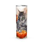 Halloween Tumbler Cat Tumbler Pumpkin Tumbler Halloween Skinny Tumbler Halloween Fall Tumbler 20oz - Scotstee Shop
