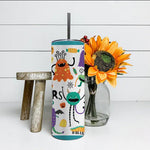 Halloween Tumbler Cute Scary Halloween Monsters and Candy Funny Halloween Tumbler Halloween Skinny Tumbler 20oz - Scotstee Shop