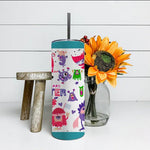 Halloween Tumbler Cute Scary Halloween Monsters and Candy packback Halloween Skinny Tumbler 20oz - Scotstee Shop