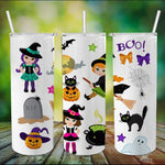 Halloween Tumbler Cute Witches Hocus Pocus Tumbler Pumpkin Tumbler Halloween Skinny Tumbler 20oz - Scotstee Shop