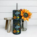 Halloween Tumbler Doole Bats And Pumpkin Halloween Spooky Tumblers Funny Pumpkin Tumbler Halloween Skinny Tumbler 20oz - Scotstee Shop