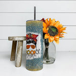 Halloween Tumbler Funny halloween Spooky Mama Messy Bun Skull Mom Halloween Spooky Mama Tumbler Halloween Skinny Tumbler 20oz - Scotstee Shop