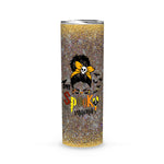 Halloween Tumbler Funny Halloween Spooky Mama Mesy Bun Spooky Mama Tumbler Halloween Skinny Tumbler 20oz - Scotstee Shop