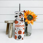 Halloween Tumbler Ghost, Blạck Cat, Skulls, Bats, Witch Halloween Pumpkin Tumbler Halloween Skinny Tumbler 20oz - Scotstee Shop