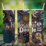 Halloween Tumbler Halloween Dooble Wolf Man Ghost Black Cat Funny Halloween Pumpkin Tumbler Halloween Skinny Tumbler 20oz - Scotstee Shop