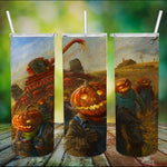 Halloween Tumbler Halloween Harvest Scary Pumpkin Tumbler Halloween Skinny Tumbler 20oz - Scotstee Shop