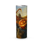 Halloween Tumbler Halloween Harvest Scary Pumpkin Tumbler Halloween Skinny Tumbler 20oz - Scotstee Shop