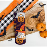 Halloween Tumbler Happy Halloween Trick Or Treat Cat Witch Halloween Pumpkin Tumbler Halloween Skinny Tumbler 20oz - Scotstee Shop