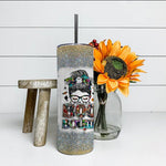 Halloween Tumbler I Put The Boo In The Boujie Messy Bun Witch Halloween Spooky Spooky Mama Tumbler Halloween Skinny Tumbler 20oz - Scotstee Shop