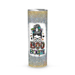 Halloween Tumbler I Put The Boo In The Boujie Messy Bun Witch Halloween Spooky Spooky Mama Tumbler Halloween Skinny Tumbler 20oz - Scotstee Shop