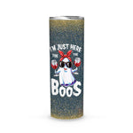 Halloween Tumbler I'm Just Here For The Boos Funny Halloween Ghost Cute Women Halloween Skinny Tumbler 20oz - Scotstee Shop