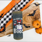 Halloween Tumbler I'm Just Here For The Boos Funny Halloween Ghost Cute Women Halloween Skinny Tumbler 20oz - Scotstee Shop