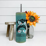 Halloween Tumbler Messy Hair Woman Bun Nurse Life Healthcare Life Spooky Mama Tumbler Halloween Tumbler Gift Halloween Skinny Tumbler 20oz - Scotstee Shop