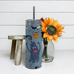 Halloween Tumbler Monsters, Ghosts, Spider On The Halloween Spooky Tumbler Pumpkin Tumbler Halloween Skinny Tumbler 20oz - Scotstee Shop