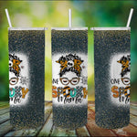 Halloween Tumbler One Spooky Mama For Halloween Messy Bun Mom Monster Bleached Halloween Spooky Mama Tumbler Halloween Skinny Tumbler 20oz - Scotstee Shop