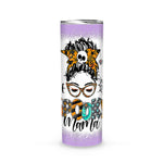 Halloween Tumbler One Spooky Mama For Halloween Messy Bun Mom Monster Bleached Spooky Mama Tumbler Halloween Skinny Tumbler 20oz - Scotstee Shop