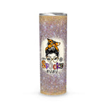 Halloween Tumbler One Spooky Mama Messy Bun Funny Family Halloween Spooky Mama Tumbler Halloween Tumbler Gift Halloween Skinny Tumbler 20oz - Scotstee Shop