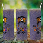 Halloween Tumbler One Spooky Mama Messy Bun Lady Halloween Mother Mom Lover Spooky Mama Tumbler Halloween Tumbler Gift Halloween Skinny Tumbler 20oz - Scotstee Shop