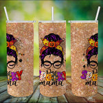 Halloween Tumbler One Spooky Mama Messy Bun Skull Halloween Costume Momster Halloween Spooky Mama Tumbler - Scotstee Shop